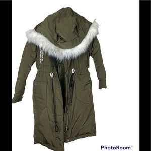 TOPFEELING Ladies Army Green Women Winter Coat Size XS